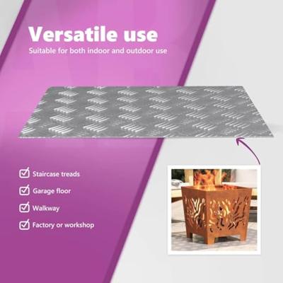 VidaXL Trap tread rechthoekig 4 pcs zilver 60 x 50 cm aluminium