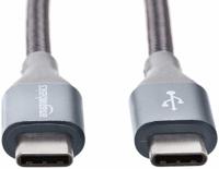 Amazon Basics Snellaadkabel, USB-C naar USB-A 2.0, omwikkeld met nylon vlecht, 480 MBit/s, USB-IF-gecertificeerd, voor Apple iPhone 15, iPad, Samsung Galaxy, tablets, laptops, 3 m, donkergrijs - thumbnail
