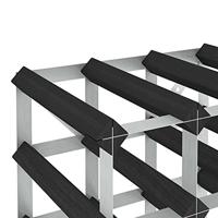 Wijnrek voor 42 flessen massief grenenhout zwart - thumbnail