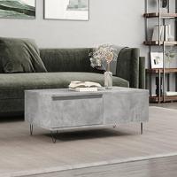 Salontafel 90x50x36,5 cm bewerkt hout betongrijs - thumbnail