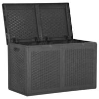 Tuinbox 180 L PP rattan zwart - thumbnail