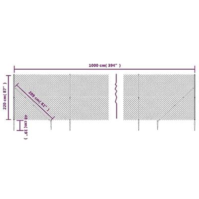 VidaXL Gaashek met grondankers 2,2x10 m groen