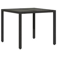 5-delige Tuinset met kussens poly rattan zwart - thumbnail