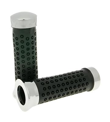 Vicma rubber handvat rubbber grip chrome with nubs