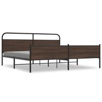Bedframe zonder matras metaal bruin eikenkleur 180x200 cm - thumbnail