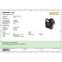 Hicon HI-X3DF-G XLR-connector Flensbus, contacten recht Aantal polen: 3 Zwart 1 stuk(s) - thumbnail