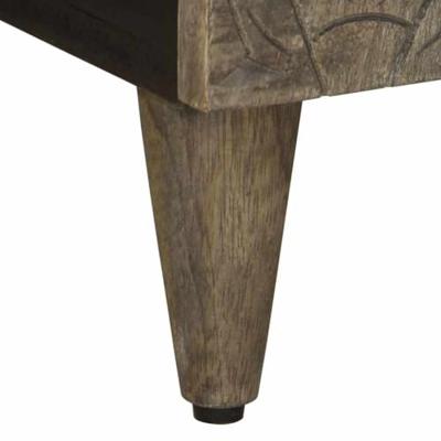 Tv-meubel 105x33,5x46 cm massief mangohout lichtgrijs