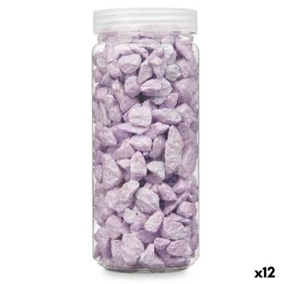 Decoratieve stenen Gift Decor Lila 10 - 20 mm 700 g 6,2 x 15,3 x 6,2 cm 6,5 x 15,8 x 6,5 cm (12 Stuks)