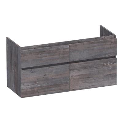 Brauer Delight - Onderkast - 120 cm - met 4 Softclose Lades Greeploos en 2 Sifon Uitsparingen - Driftwood