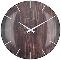 NeXtime ne-3249 wandklok edge-wood-dome dia 35cm kunststof licht bruin - thumbnail