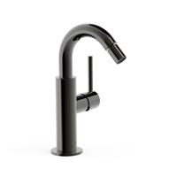 Bidetmengkraan Tres Study Exclusive Hendel Uitloop Gebogen 16,5 cm Rond Metallic Zwart - thumbnail