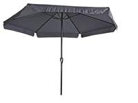 Stokparasol Gemini 300 cm met volan grijs - thumbnail