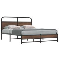 Bedframe zonder matras bewerkt hout bruin eikenkleur 150x200 cm - thumbnail