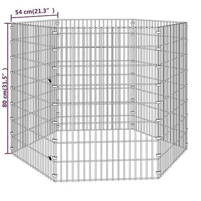 Dierenverblijf 6 panelen 54x80 cm gegalvaniseerd ijzer Dierenverblijf 6 panelen 54x80 cm gegalvaniseerd ijzer