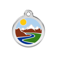 Mountains Light Blue roestvrijstalen hondenpenning medium/gemiddeld dia. 3 cm RedDingo - Reddingo - thumbnail