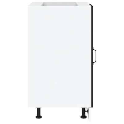 Spoelbakonderkast bewerkt hout zwart Spoelbakonderkast bewerkt hout zwart