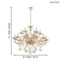 Eglo Cognac kroonluchterBasilano 18-lichts 100cm - 39095 - thumbnail