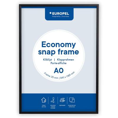 Europel Clicklijst Economy, lijst 25 mm, ft A0, zwart