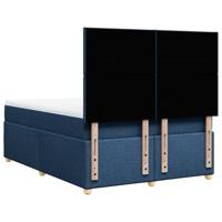 Boxspring met matras stof blauw 140x200 cm - thumbnail