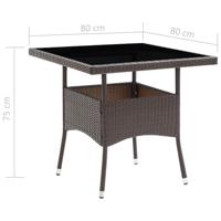 5-delige Tuinset poly rattan en gehard glas bruin - thumbnail