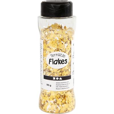 Terrazzo vlokken, geel, 90 gr/ 1 Doosje - thumbnail