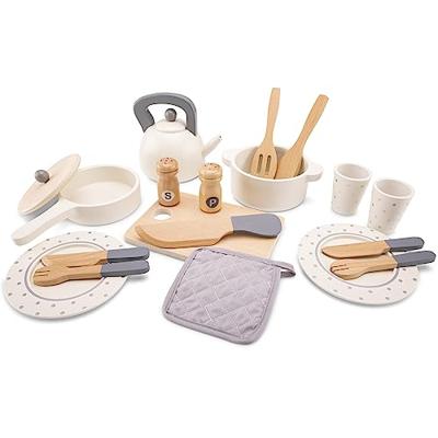 New Classic Toys houten servies en pannenset