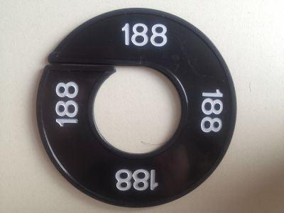 Maatring zwart/wit 188