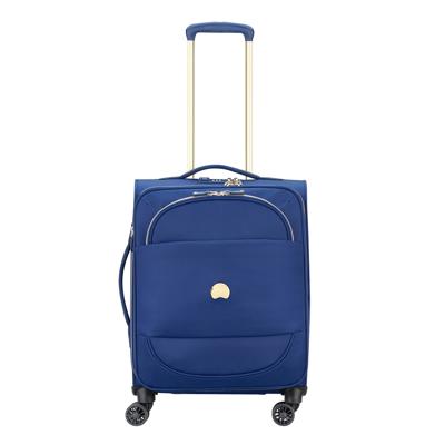 Delsey Montrouge Slim Cabin Trolley Case 4 Wheel 55 Expandable Blue
