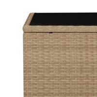3-delige Tuinset met kussens poly rattan beige - thumbnail