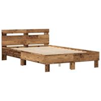 Bedframe met hoofdeinde Oud hout 120 x 190 cm Bewerkt hout - thumbnail
