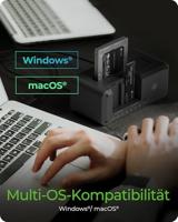 ICY BOX IB-2924MSCL-C31 basisstation voor opslagstations USB 3.2 Gen 2 (3.1 Gen 2) Type-C Zwart - thumbnail