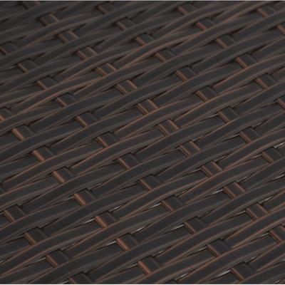4-delige Loungeset met kussens poly rattan bruin - thumbnail
