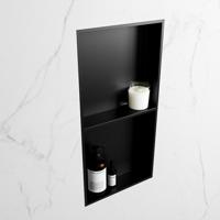 MONDIAZ EASY Nis 59,5x29,5cm in solid surface kleur Urban | Urban. 2 vakken geschikt voor in- of opbouw - thumbnail