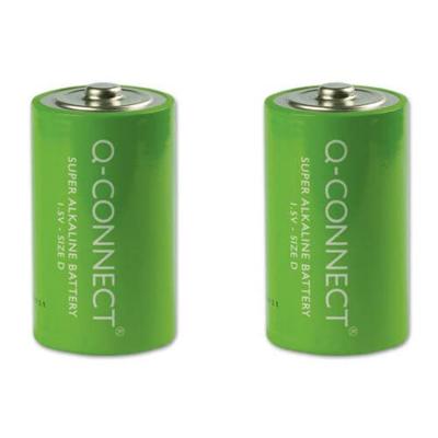 Q-CONNECT batterij, alkaline, D, blister van 2 stuks
