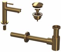 Huismerk Fonteinkraanset Laag Brushed Mat Goud - thumbnail