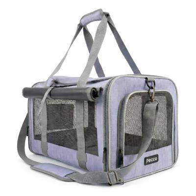Pecco luxe draagtas voor hond en kat tot 9 kg - Paars - 48x30x30 cm