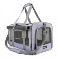 Pecco luxe draagtas voor hond en kat tot 9 kg - Paars - 48x30x30 cm - thumbnail
