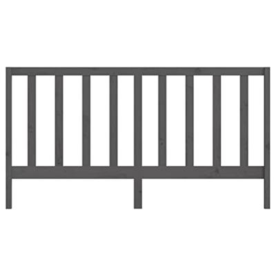 Hoofdbord 206x4x100 cm massief grenenhout grijs