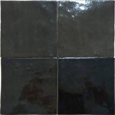 Wandtegel zwart Velsa Manara Clay 10x10cm berber black glans