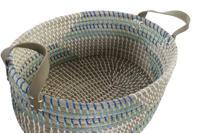 Basket spelset DKD Home Decor Wit Turkoois Natuurlijk Zeegras Tropisch 45 x 35 x 18 cm 2 Onderdelen - thumbnail