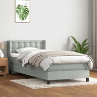 Boxspring met matras fluweel lichtgrijs 80x210 cm - thumbnail