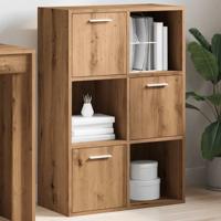 Boekenrek 60,5x30x90 cm bewerkt hout artisanaal eikenkleurig - thumbnail