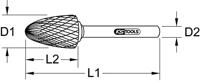KS Tools 5153264 Freesstift Hardmetaal Lengte 65 mm Afmeting, Ø 6 mm - thumbnail