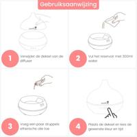 Dewdrop aroma diffuser 400ml licht hout - thumbnail