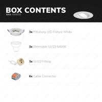 3x Pittsburg LED Inbouwspots - 4W 345lm - 6500K - Dimbaar Kantelbaar - Wit - thumbnail