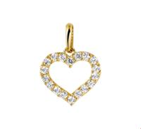 TFT Hanger Geelgoud Hart Zirkonia - thumbnail