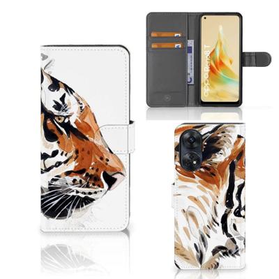 Hoesje OPPO Reno8 T 4G Watercolor Tiger Hoesje OPPO Reno8 T 4G Watercolor Tiger