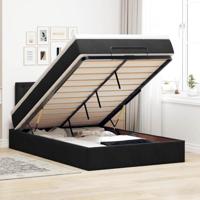 Ottoman bed met matras 120x200cm fluweel zwart - thumbnail