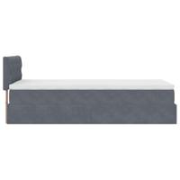Ottoman bed met matras 90x200cm fluweel donkergrijs - thumbnail