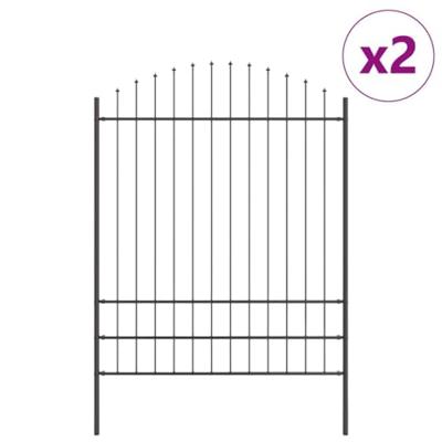Tuinhek 2 pcs Grijs 170 x 225 cm Gepoedercoat staal